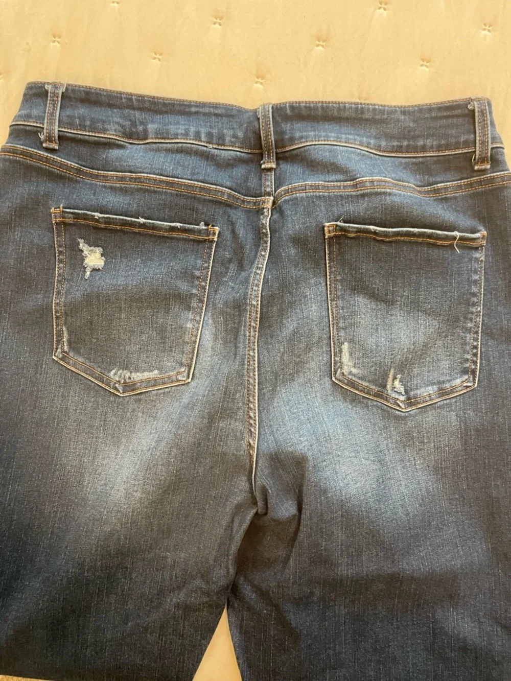 Time and Tru Dark Blue Cropped Straight Jeans - Picture 3 of 6